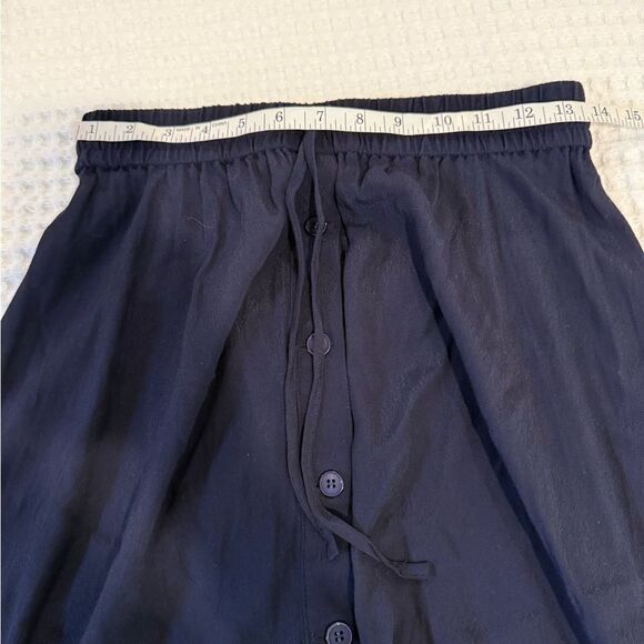 New Talbots navy blue button front boho skirt size XS - Picture 6 of 8